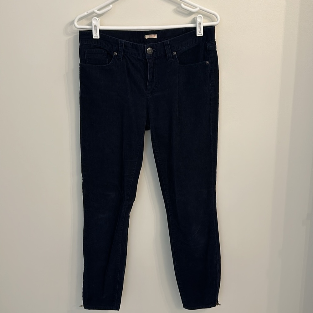J. Crew Black Ankle Crop Pants with Front Slit